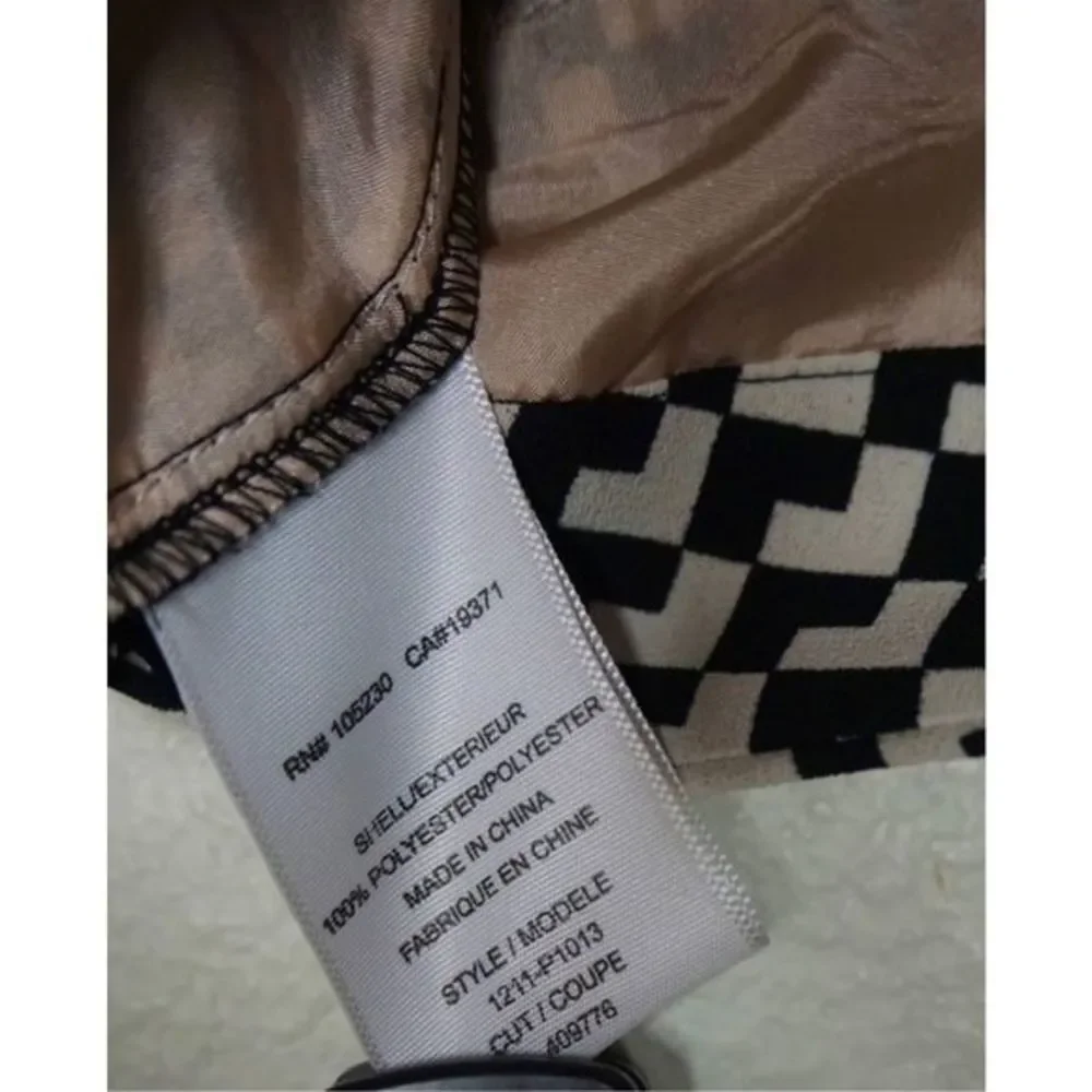 Joie Women's Rosmira Caviar Sz 8 Black & White Straight Leg Geometric Dress Pant